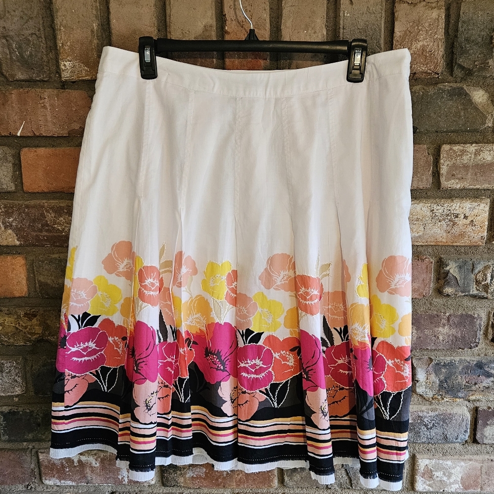 Alfani Floral Print Pleated Skirt